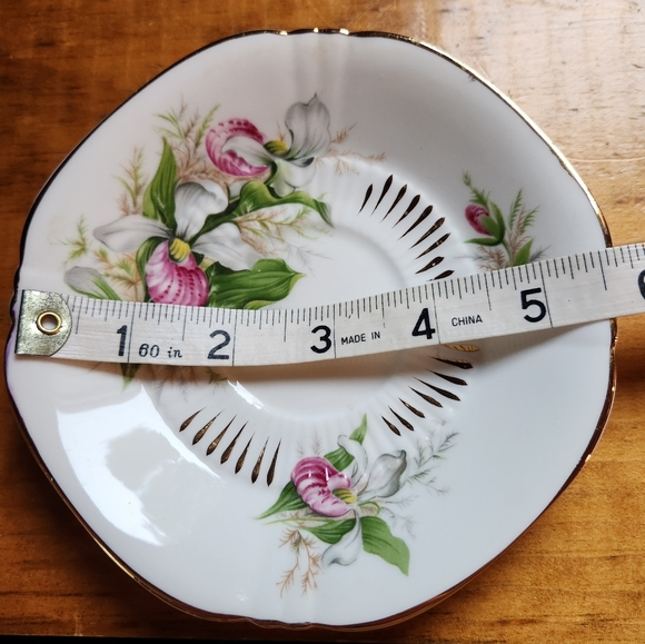 ROYAL ADDERLEY Canadian Provincial Flowers LADYSLIPPER Saucer  Only Bone China - Picture 5 of 12